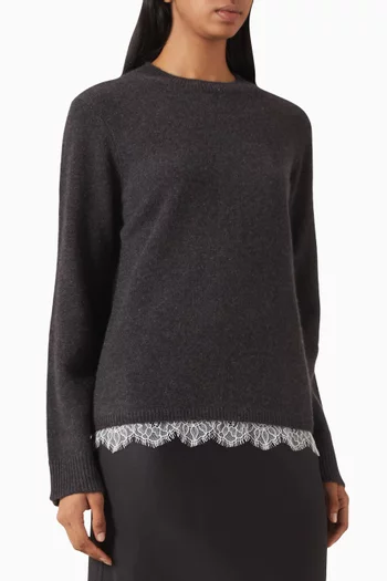 Arvo Lace-trim Sweater in Cashmere