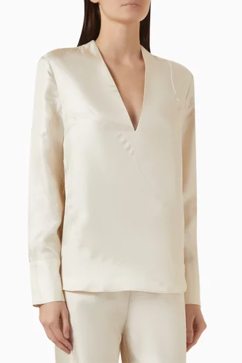 Syla V-Neck Top in Silk-blend