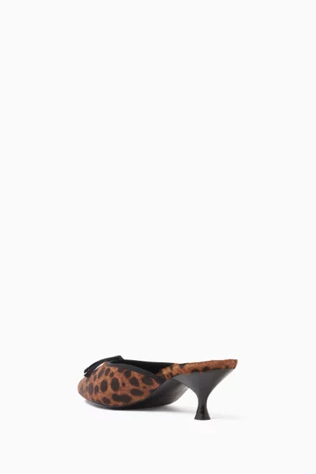 24/7 50 Leopard-print Mules in Pony Hair