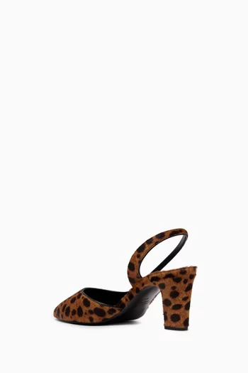 Ask Around 65 Leopard-print Slingback Pumps in Pony Hair