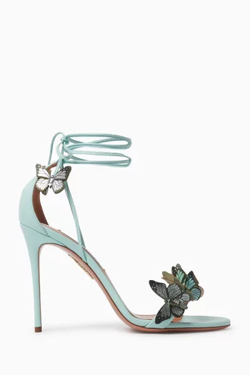 Papillon 105 Lace-up Sandals in Metallic Leather