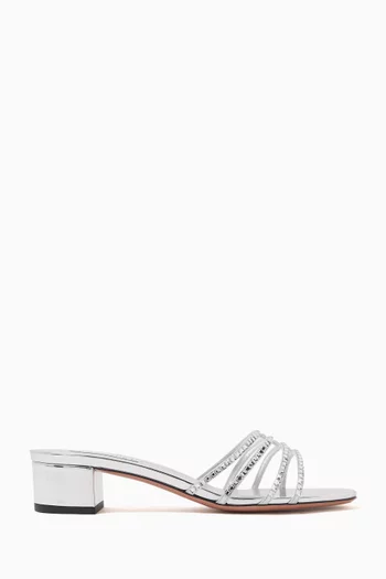 Sensation Crystal 35 Mule Sandals in Leather