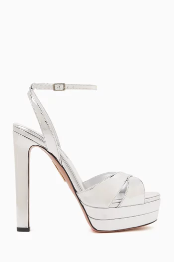 Divine 130 Plateau Sandals in Metallic Leather