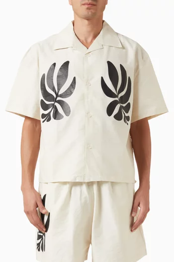 Botanical-print Vacation Shirt in Cotton-blend