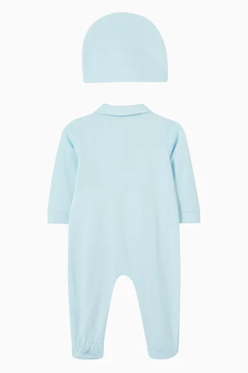 Teddy Bear Print Pyjama & Beanie Gift Set in Cotton