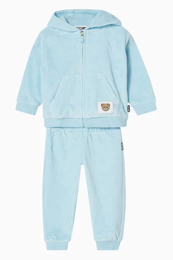 Teddy-print Tracksuit Set