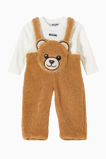 Teddy T-shirt & Dungaree Set in Fleece