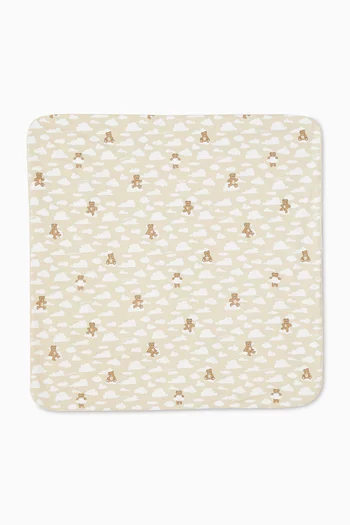 Teddy Bear Print Blanket in Cotton