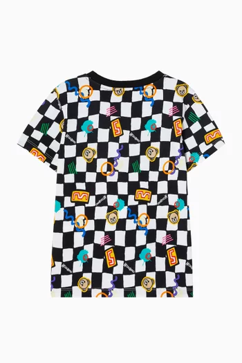 Checkerboard Print T-Shirt in Cotton