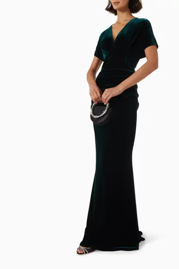 Draped Dress in Velvet
