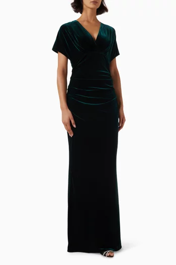 Draped Dress in Velvet