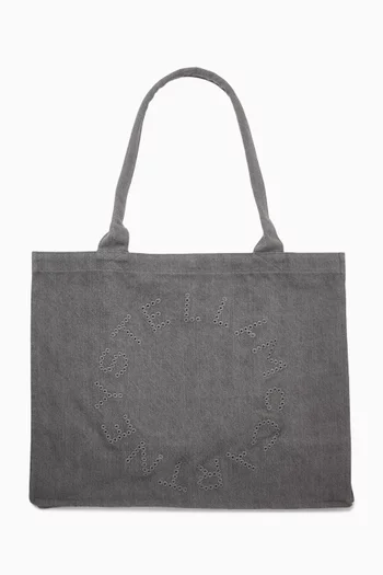 Logo-perforated Tote Bag
