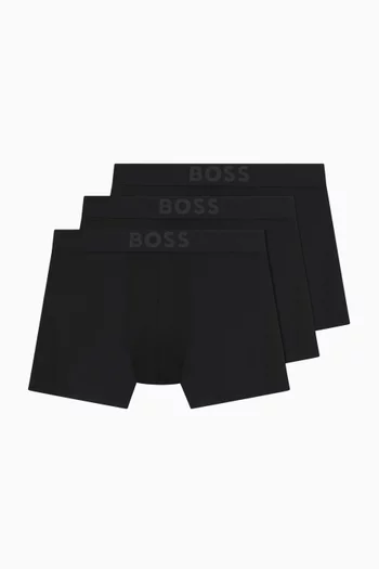 Logo Waistband Boxer Briefs in Cotton, Set of 3