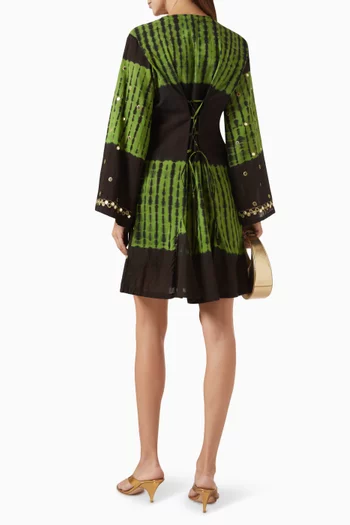 Classic Mirror Short Kaftan in Cotton