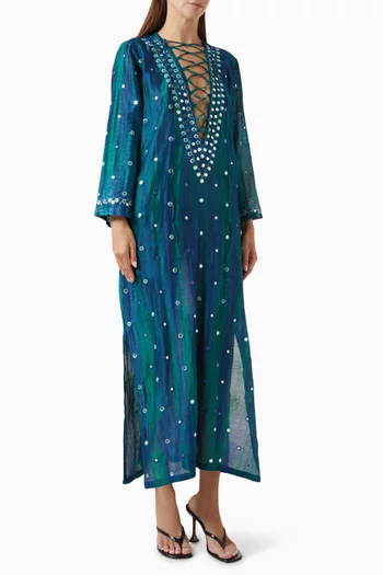 Classic Mirror Tie-dye Kaftan in Cotton