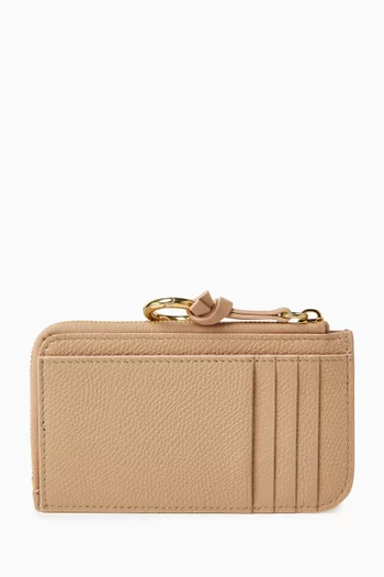 VLogo Signature Charm Cardholder in Grainy Calfskin