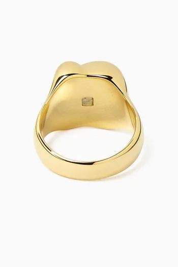 Woven Square Ring in 14kt Gold-plated Metal