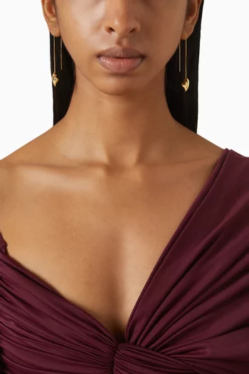 Puffy Heart Thread Earrings in 14kt Gold-dipped Brass