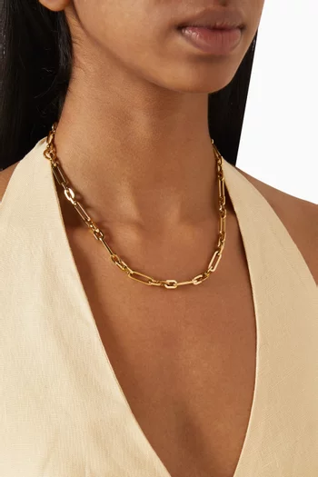 Mercer Chain Necklace in 14kt Gold-plated Steel