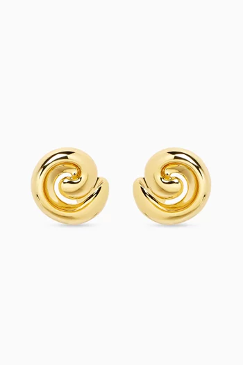 Gio Swirl Earrings in 14kt Gold-dipped Brass