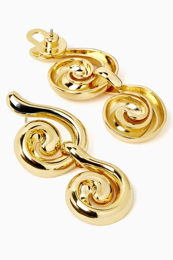 Nico Double-swirl Drop Earrings in 14kt Gold-dipped Brass