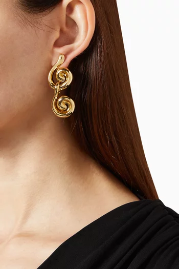 Nico Double-swirl Drop Earrings in 14kt Gold-dipped Brass