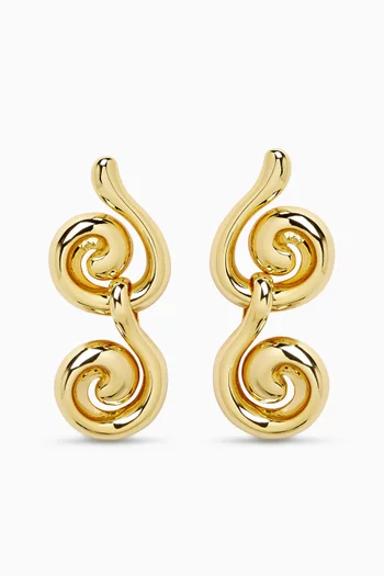 Nico Double-swirl Drop Earrings in 14kt Gold-dipped Brass