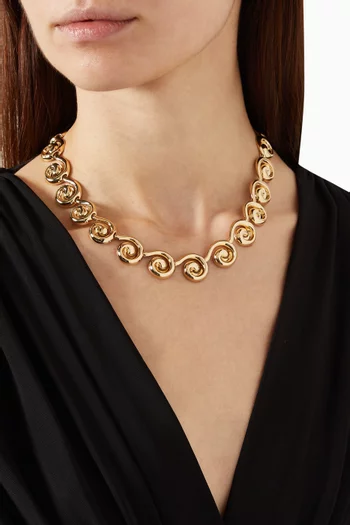 Nico Swirl Collar Necklace in Gold-tone Dipped Brass