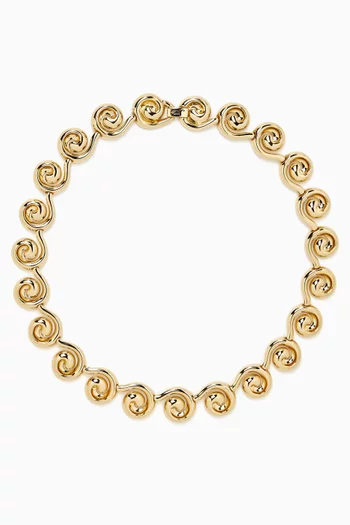 Nico Swirl Collar Necklace in Gold-tone Dipped Brass