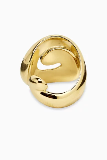 Renzo Swirl Ring in 14kt Gold-plated Steel