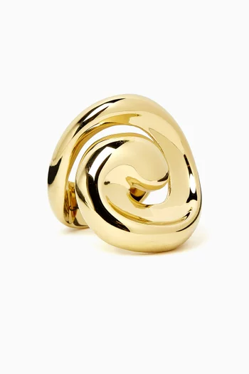 Renzo Swirl Ring in 14kt Gold-plated Steel