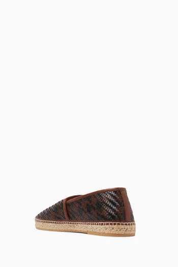 Palm Avenue Houndstooth Espadrilles Shoes in Woven Leather