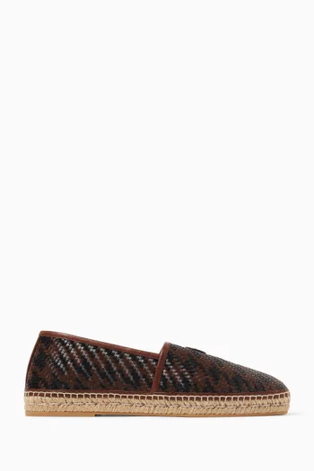Palm Avenue Houndstooth Espadrilles Shoes in Woven Leather
