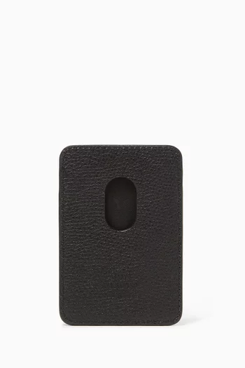 VLOGO Magnetic Cardholder in Grainy Calfskin