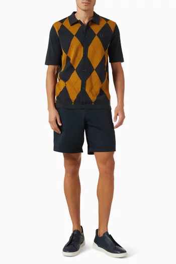 Argyle Button-through Shirt in Cotton