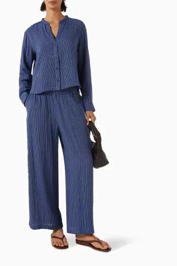 Mandarin Collar Cut-away Shirt