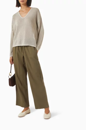 V-neck Sweater in Organic Linen Blend