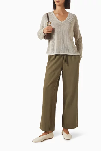 Straight-leg Pants in Organic Cotton Blend