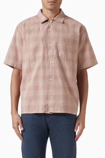 Plaid Shirt in Linen-blend