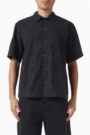 Paisley Embroidered Shirt in Cotton