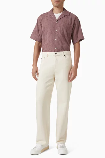 Paisley Embroidered Shirt in Cotton