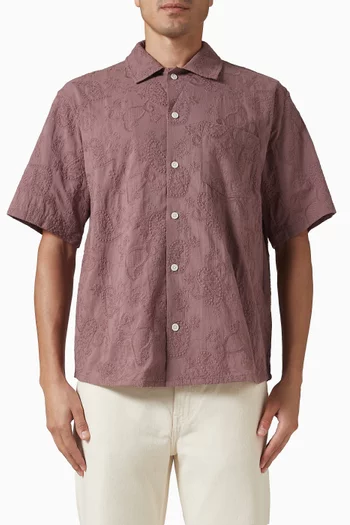 Paisley Embroidered Shirt in Cotton