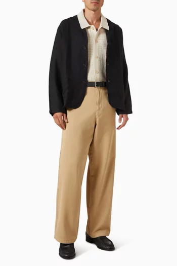Buttoned Blazer in Linen