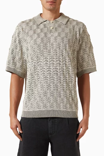 Cable Lace Polo T-shirt in Knit