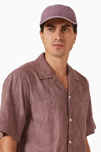 Garment Washed Embroidered Cap in Cotton