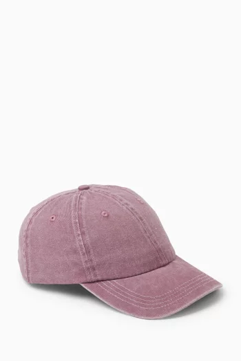 Garment Washed Embroidered Cap in Cotton
