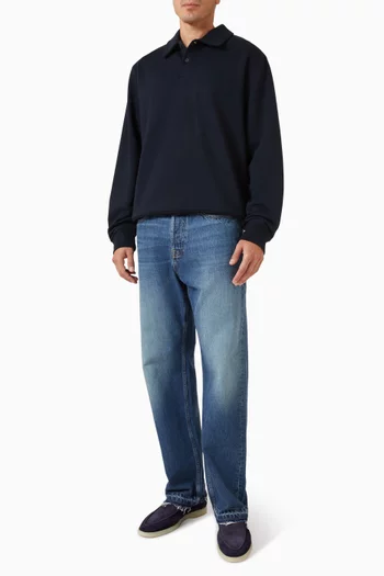 Samarcel Long-sleeved Polo in Organic Cotton