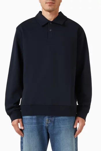 Samarcel Long-sleeved Polo in Organic Cotton