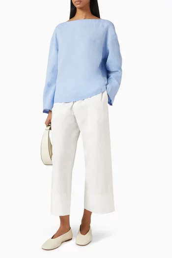 Boatneck Top in Linen Blend