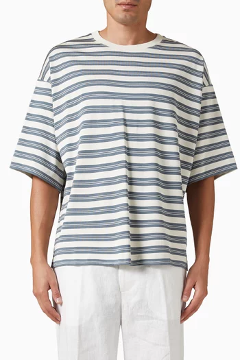 Oversized Striped T-shirt in Cotton-jersey